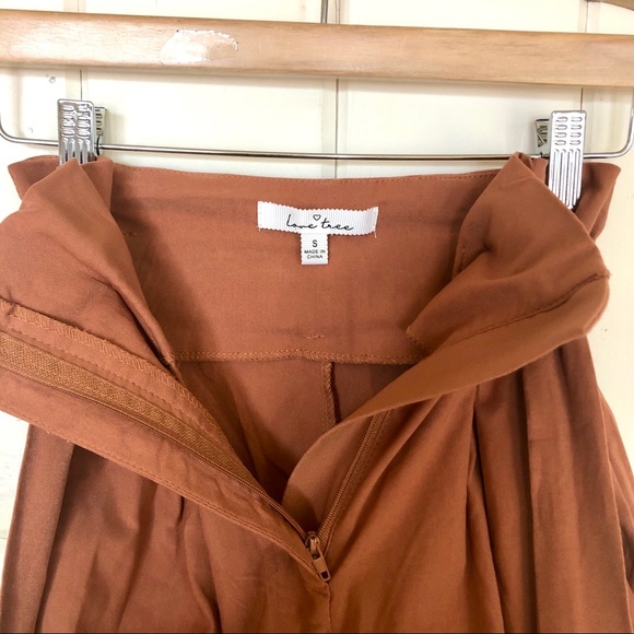 New! Skinny High Waist Paper Bag Pants in Copper - Picture 11 of 16